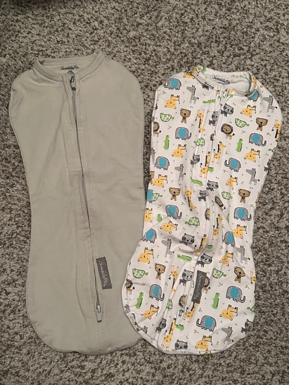 SwaddleMe Sleep Pods in Grey & White with Animals